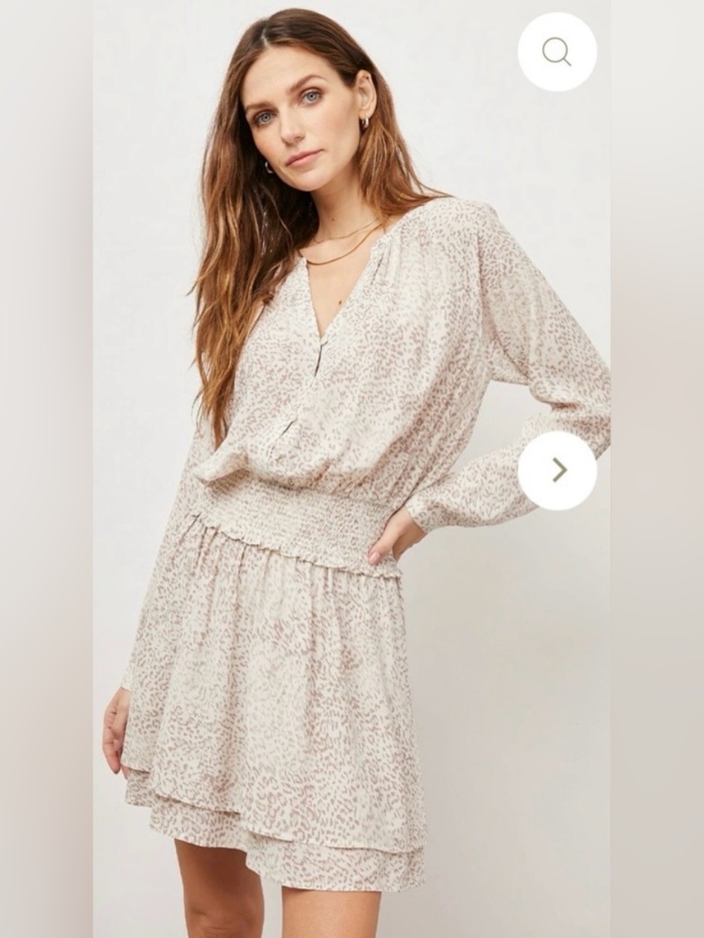 Rails Jasmine Dress in Tan Watercolor Leopard | Size XS